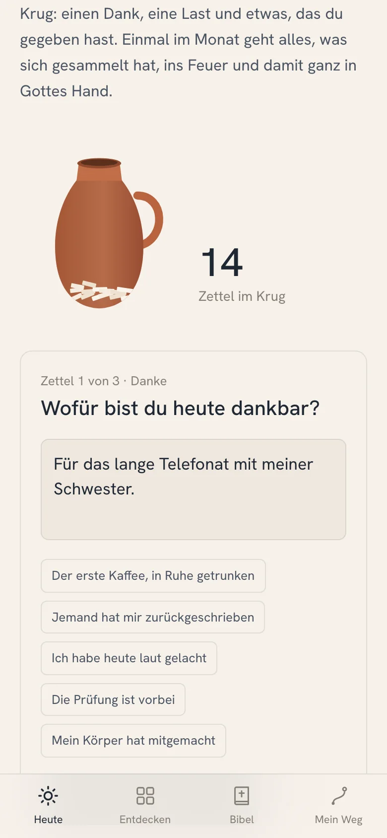 Der Krug mit Zetteln